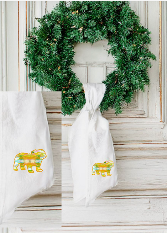 Abstract Bulldog Wreath Sash