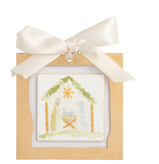 Nativity Gold Painted Ornament