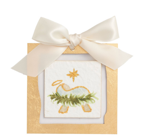 Baby Jesus Gold Painted Acrylic Ornament