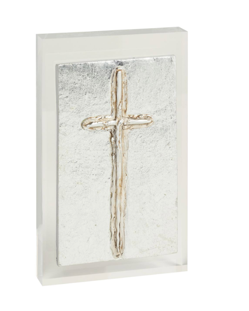 Silver Cross Acrylic Plaque