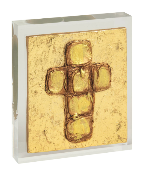 Gold Cross Acrylic Plaque