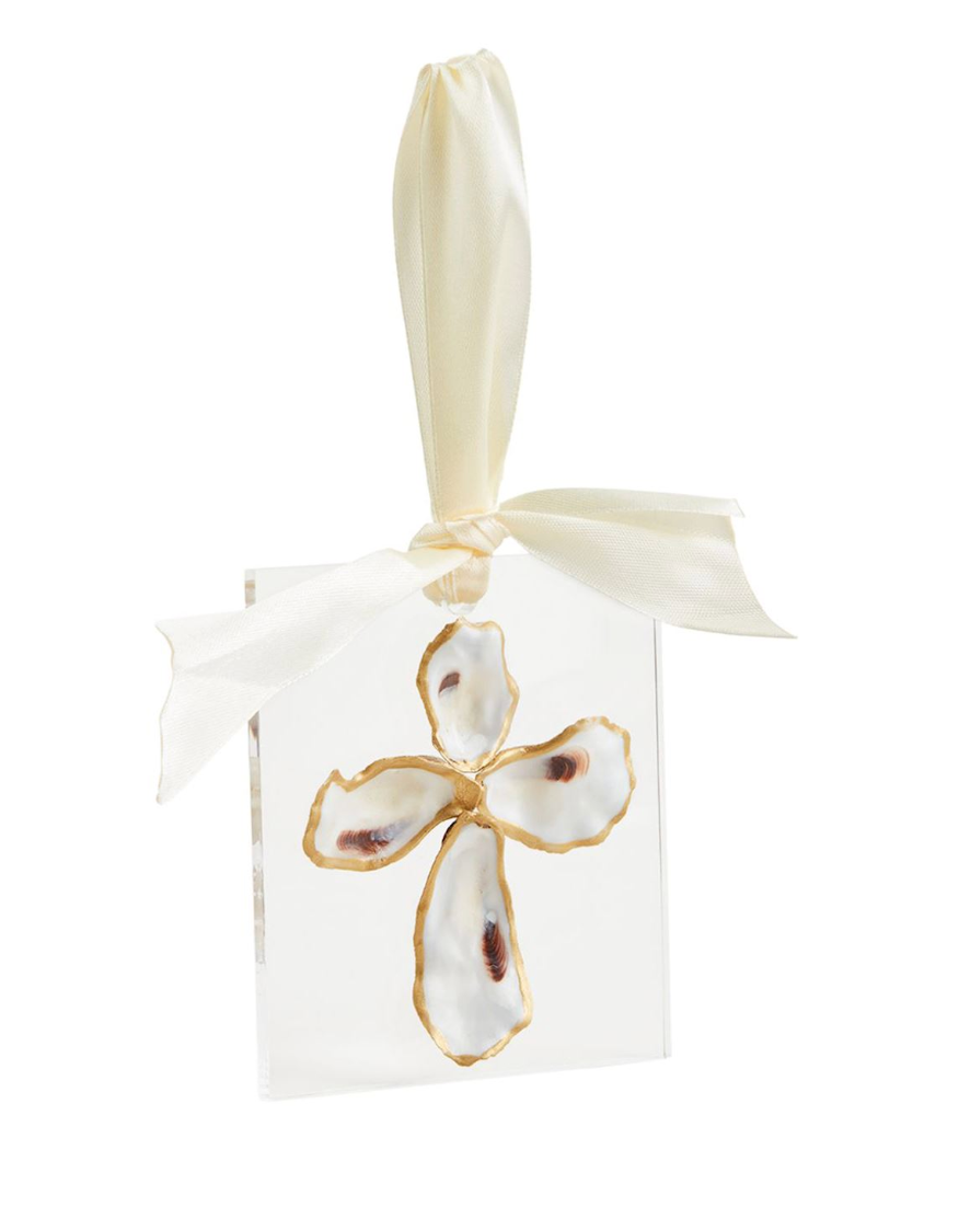 Oyster cross ornament
