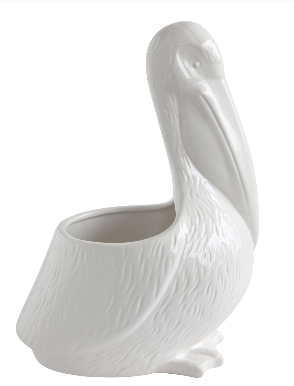 Ceramic Pelican Planter White