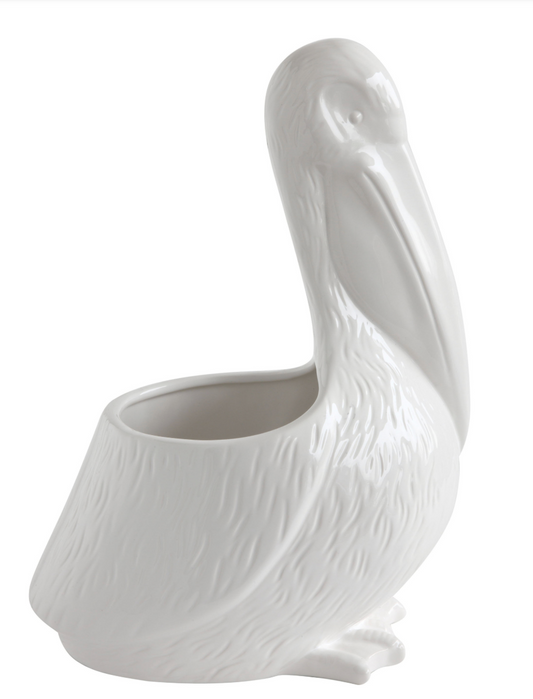 Ceramic Pelican Planter White
