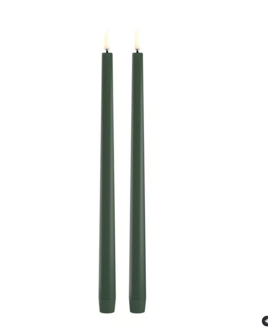 LED Slim taper candle green
