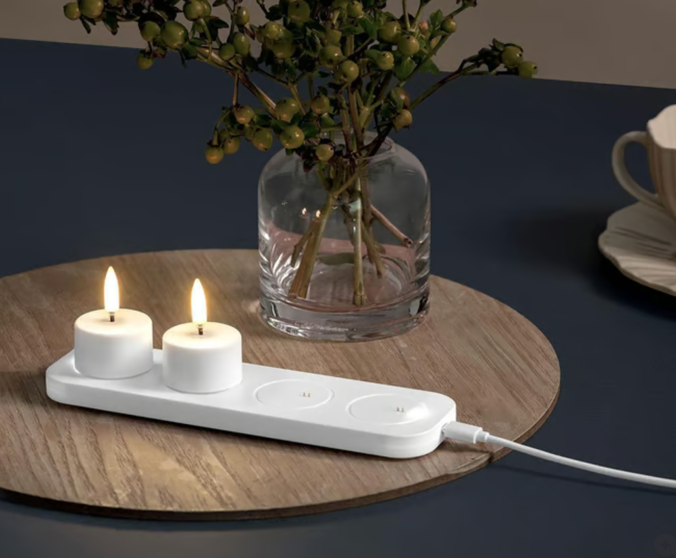 LED rechargeable tea light white 1.5x0.9