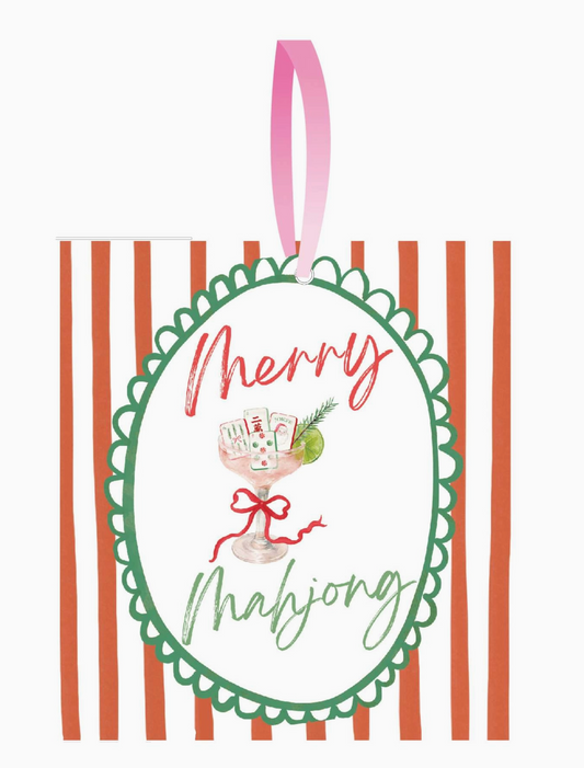 Mahjong Christmas Petite Ornament Acrylic Mahj Gift, Acrylic