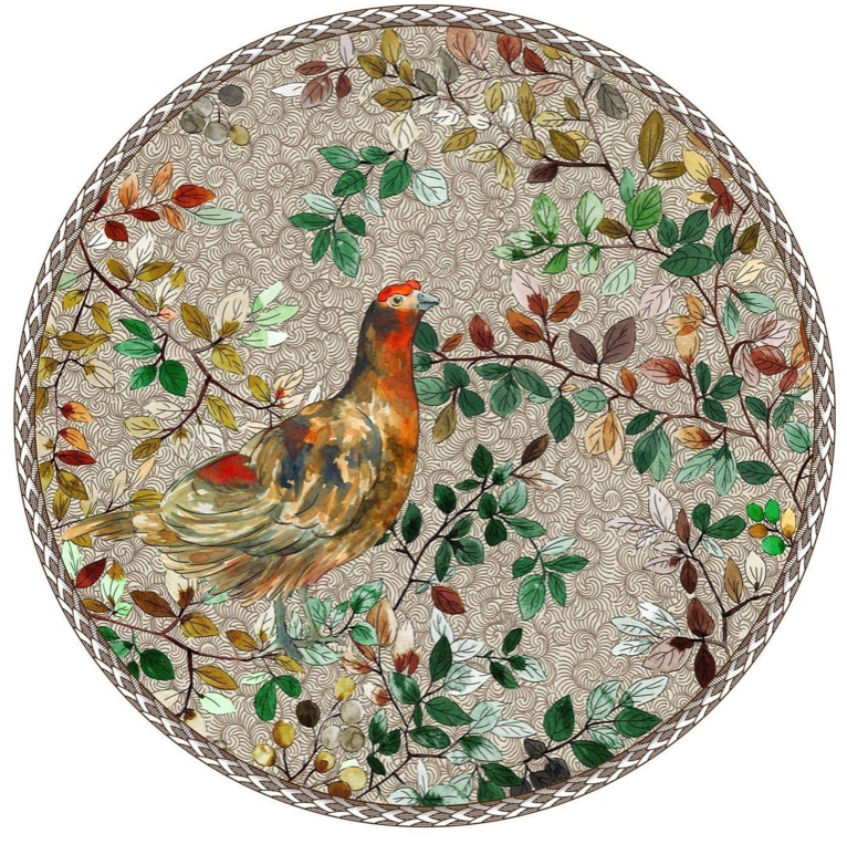 Woodland Red Grouse Accent Plate