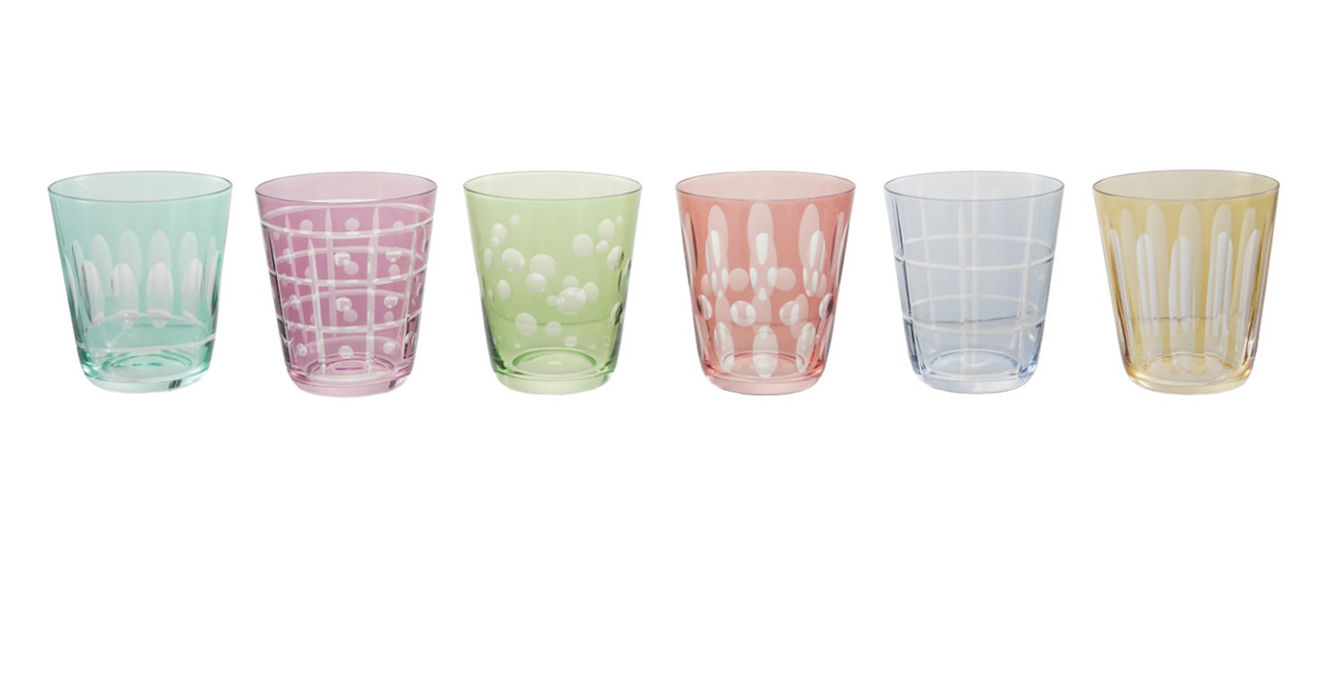 Etched Drinking Glass-set of 6