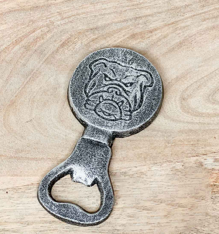 Bulldog Bottle Opener Antique Silver