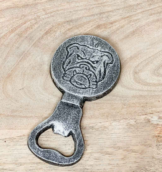 Bulldog Bottle Opener Antique Silver