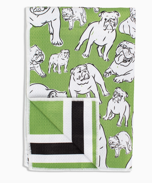Green Bulldog Kitchen Towel