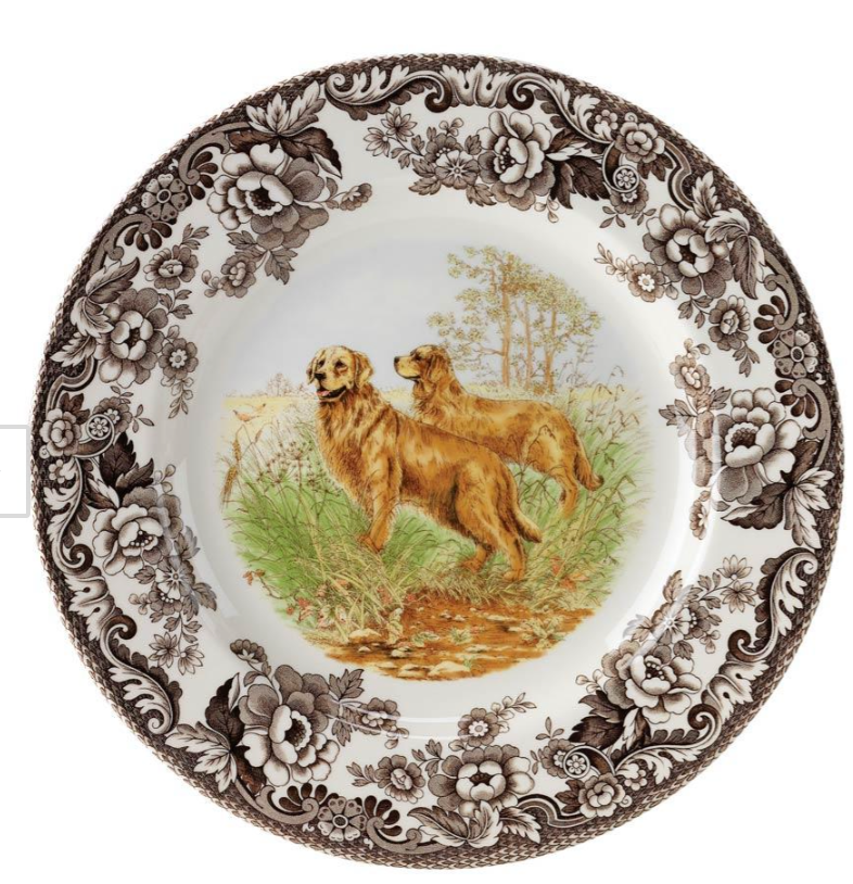 Woodland Golden Retriever Salad Plate