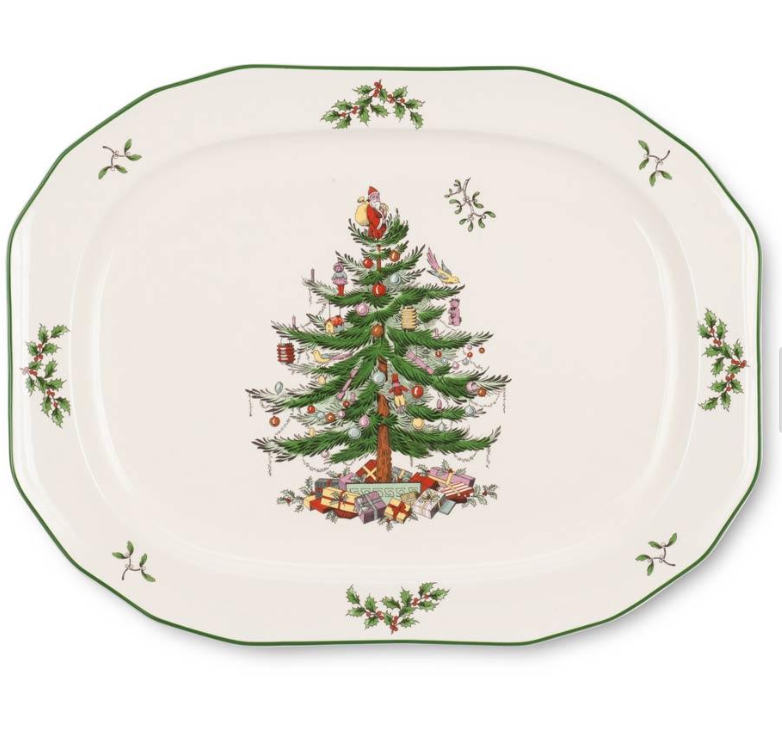 Christmas Tree Sculpted Oval Platter