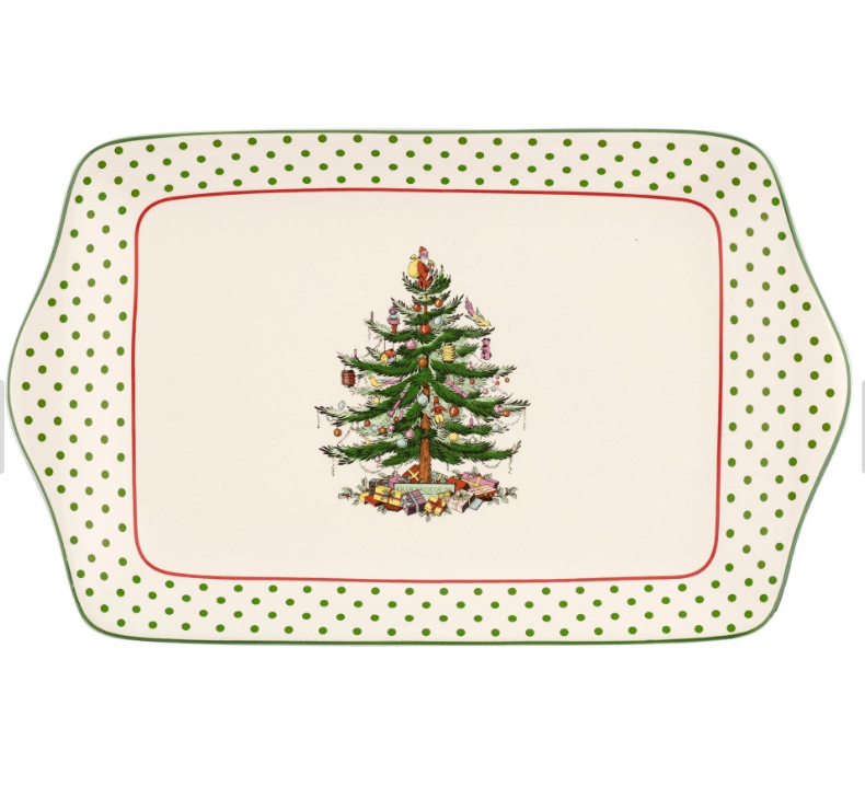 Tree Polka Dot Dessert Tray 12"