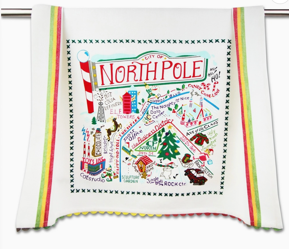 catstudio North Pole City dish towel