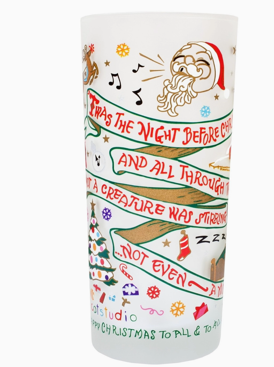 catstudio Night Before Christmas drinking glasses, set of 2
