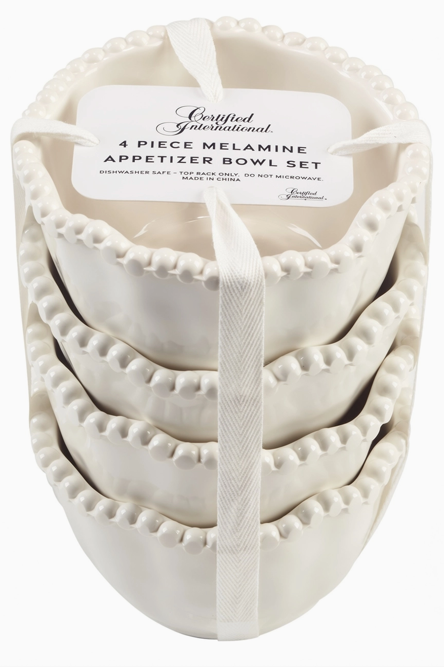 Cream Melamine S/4 Dipping Bowls