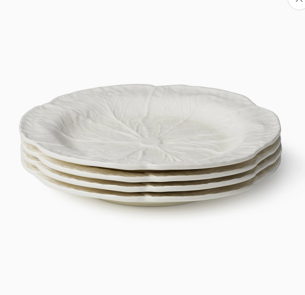 Le Jardin White Cabbage Plate 9"