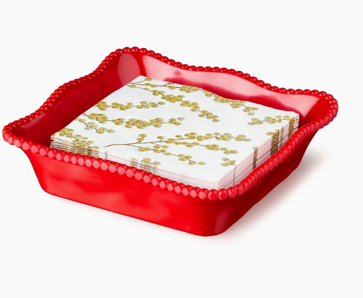 Red Melamine Cocktail Napkin Holder