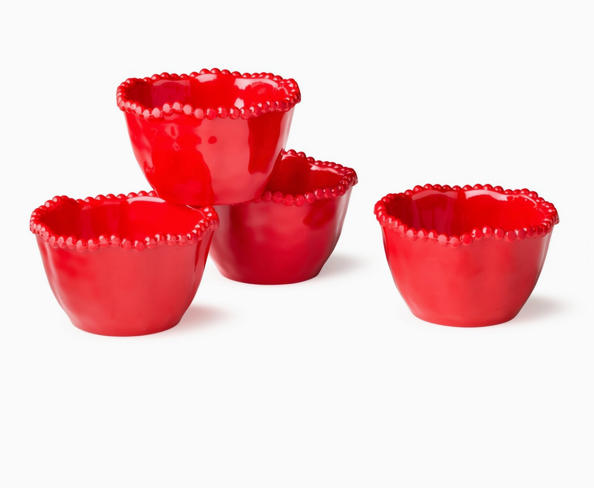 Red S/4 Melamine Dipping Bowls