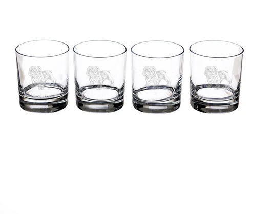 Set of 4 Glass Tumblers - Bulldog