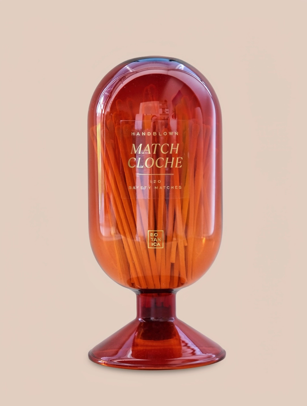 Amber Glass Match Cloche