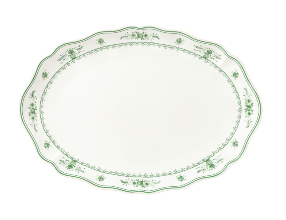 Vila Oval Platter White/Green