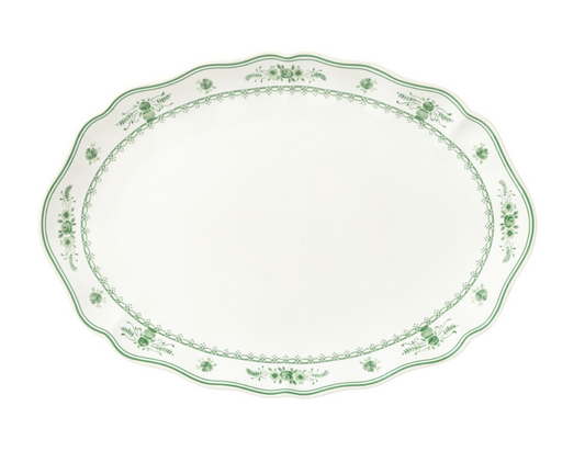 Casafina Vila oval platter in white and green