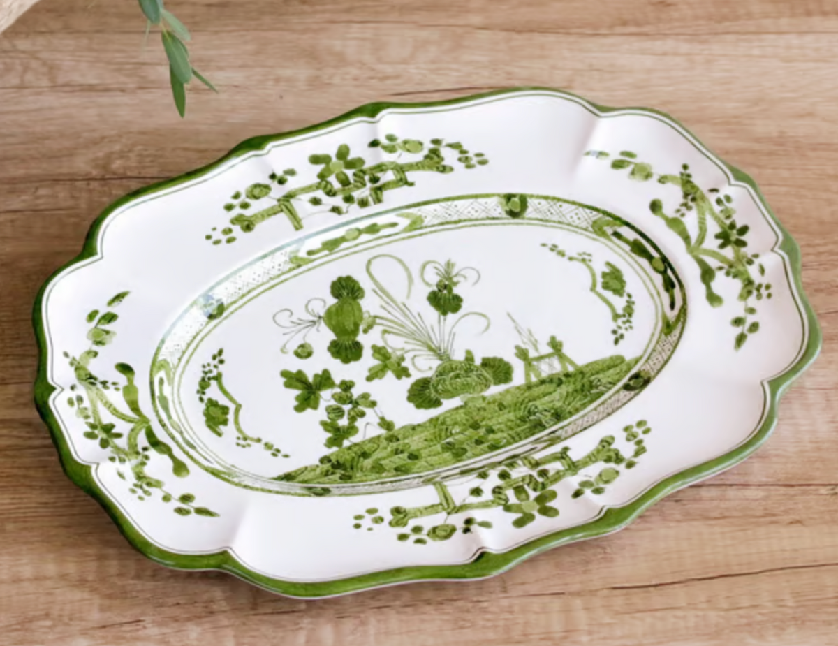 VIDA Faenza Large Oval Platter Green