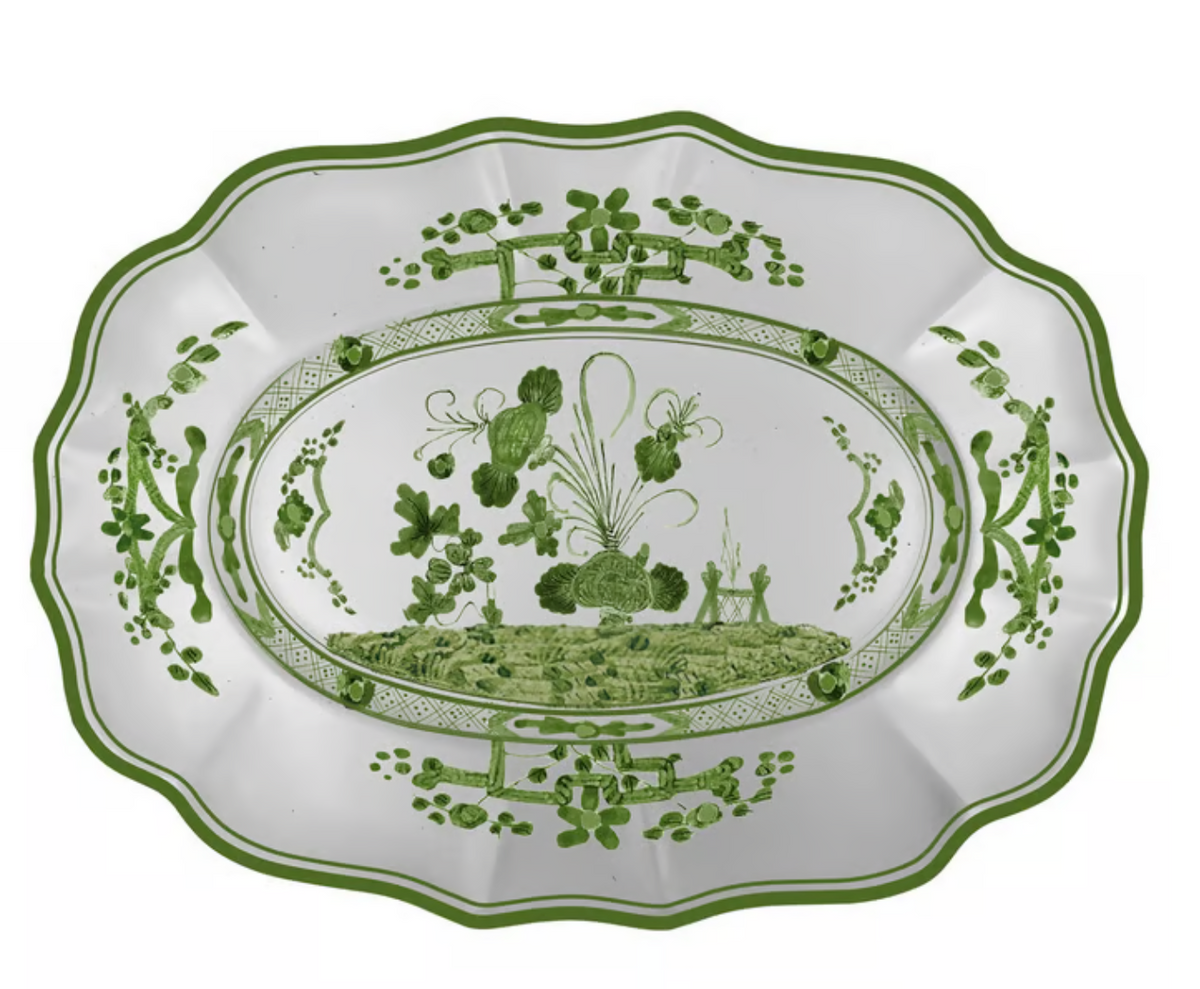 VIDA Faenza Large Oval Platter Green