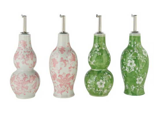 HandPainted Stoneware Oil Cruet