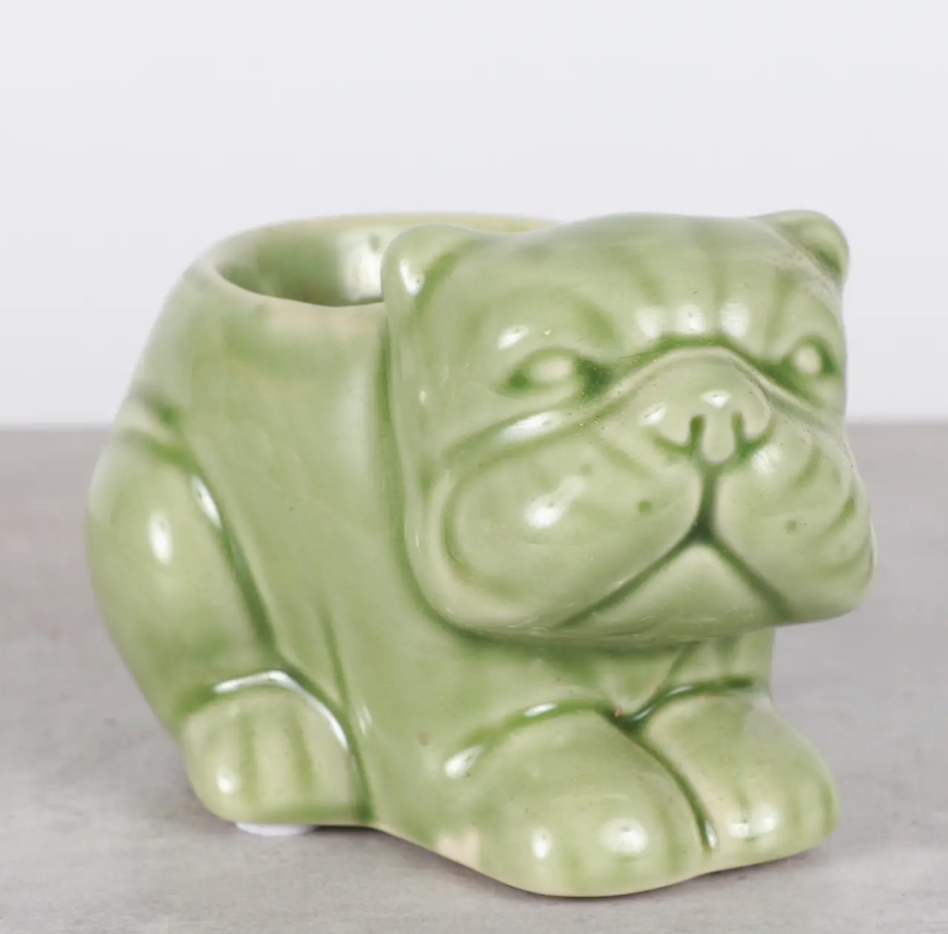 Mini Bulldog Ceramic Planter